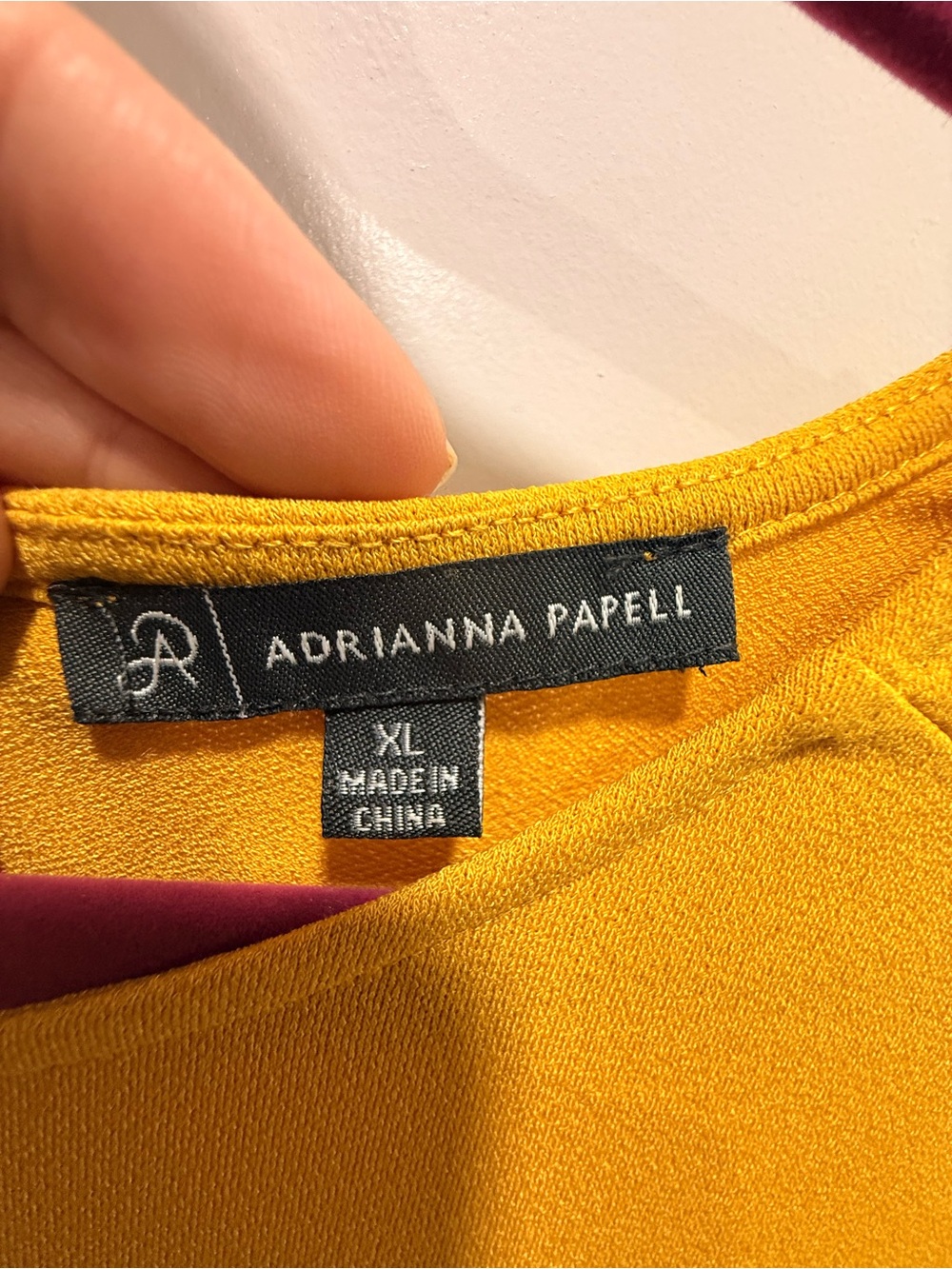 Adrianna Papell Mustard Long Sleeve Crewneck Blouse - Picture 2 of 4